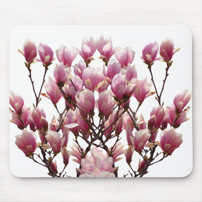 Blooming Pink Magnolias Spring Flower Mouse Mat (Front)