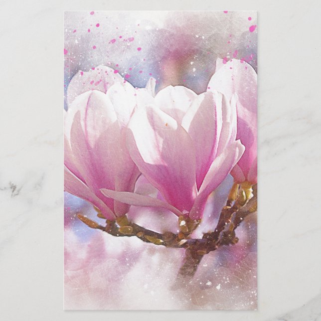 Blooming Pink Purple Magnolia - Spring Flower (Front)