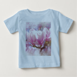 Blooming Pink Purple Magnolia - Spring Flower Baby T-Shirt