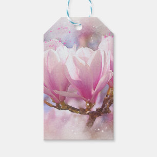 Blooming Pink Purple Magnolia - Spring Flower Gift Tags