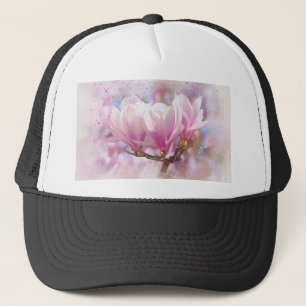 Blooming Pink Purple Magnolia - Spring Flower Trucker Hat