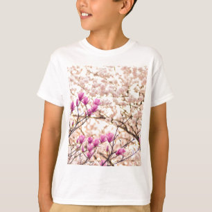 Blooming Pink Purple Magnolias Spring Flower T-Shirt