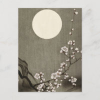 Blooming Plum Blossom at Full Moon by Ohara Koson