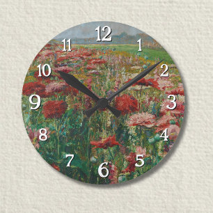 Blooming Poppies – Olga Wisinger-Florian Round Clock