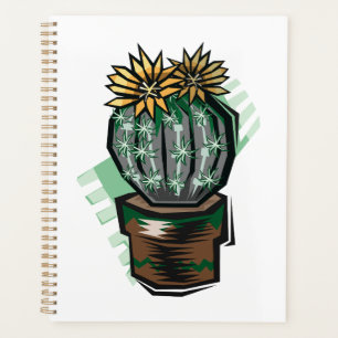 Blooming Potted Cactus Succulent Plant Planner