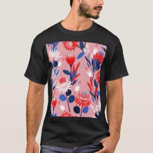 Blooming Protea: Botanical Garden Pattern T-Shirt