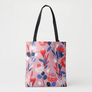 Blooming Protea: Botanical Garden Pattern Tote Bag
