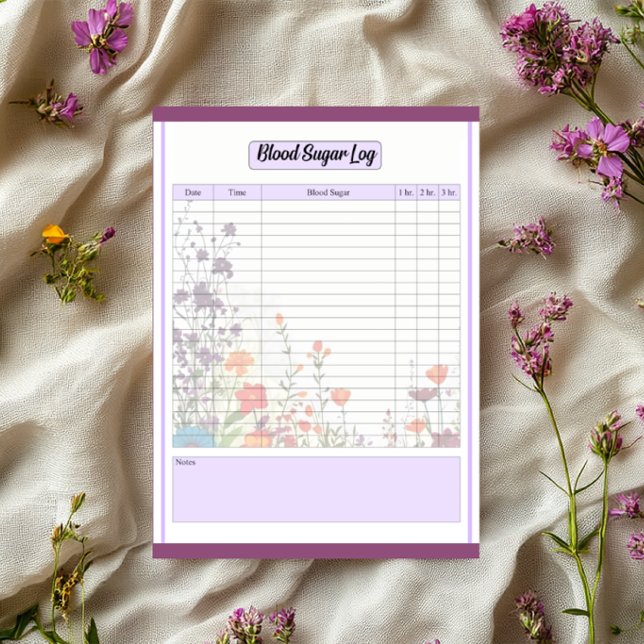 Blooming Purple Garden Blood Pressure Log Notepad (Creator Uploaded)