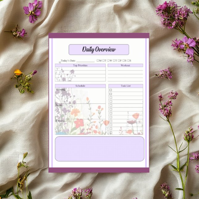 Blooming Purple Garden _ Daily Overview Notepad (Creator Uploaded)