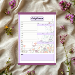 Blooming Purple Garden _ Daily Planner Notepad