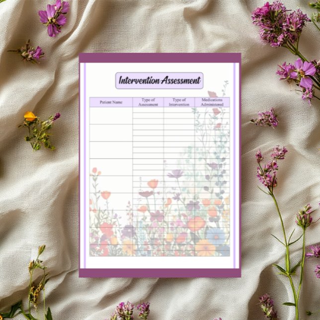 Blooming Purple Garden _ Intervention Assessment  Notepad (Creator Uploaded)
