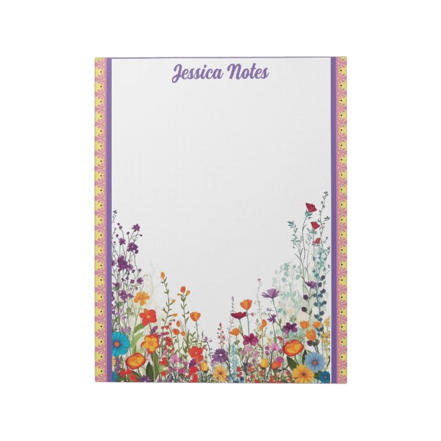 Blooming Purple Garden Notepad (Rotated)