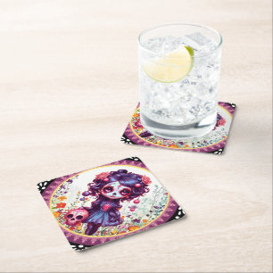Blooming Purple Garden Paper Coaster