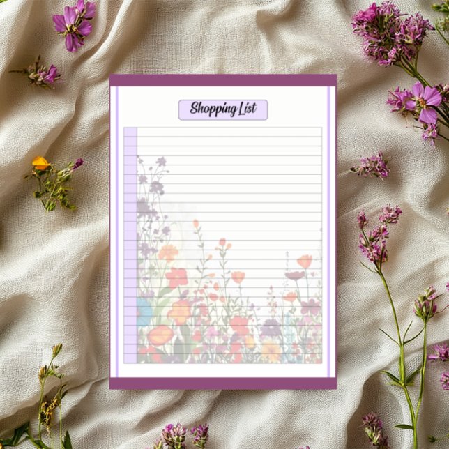 Blooming Purple Garden _ Shopping List Notepad (Creator Uploaded)