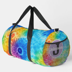 Blooming Rainbow Tie Dye Travel Duffle Bag