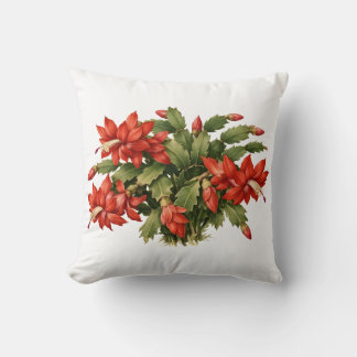 Blooming Red Christmas Cactus Plant  Cushion