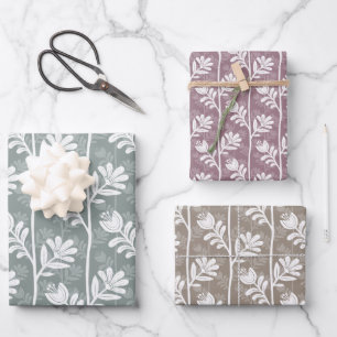 Blooming Rhythm Floral Silhouette - multicilored Wrapping Paper Sheet