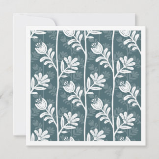 Blooming Rhythm Modern Floral Botanical dark green Card
