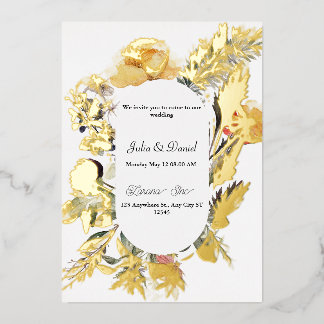 Blooming Romance Wildflower Floral Foil Wedding