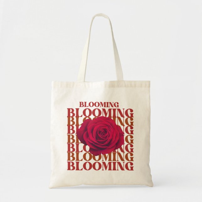 Blooming Rose Statement Tote Bag (Front)