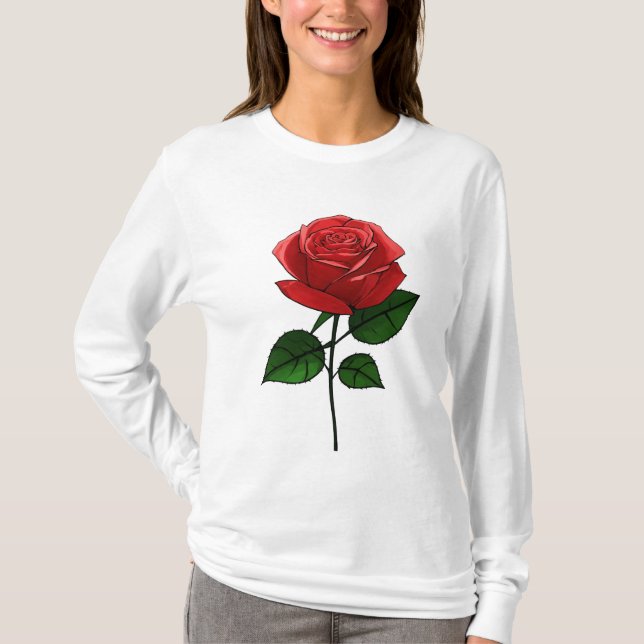 Blooming Rosebud Sketch T-Shirt (Front)