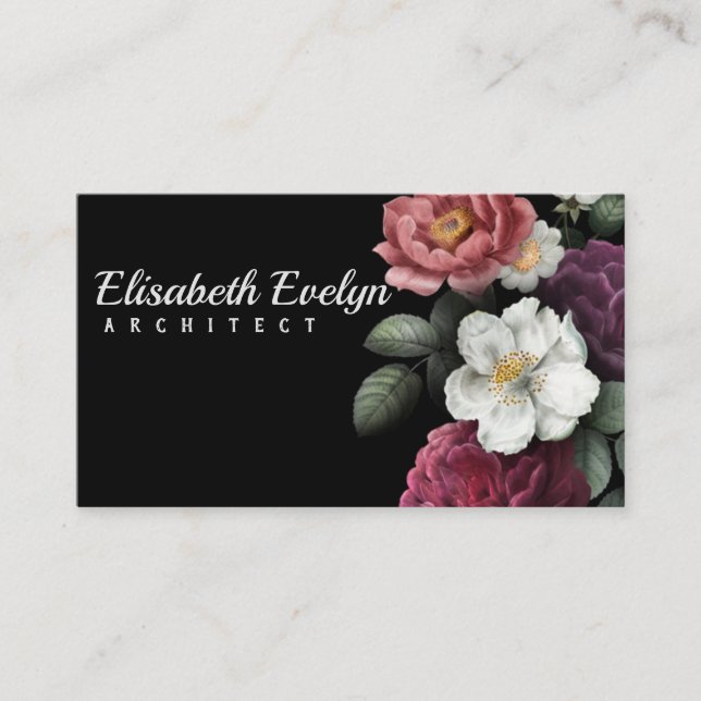 Blooming roses business card (Front)