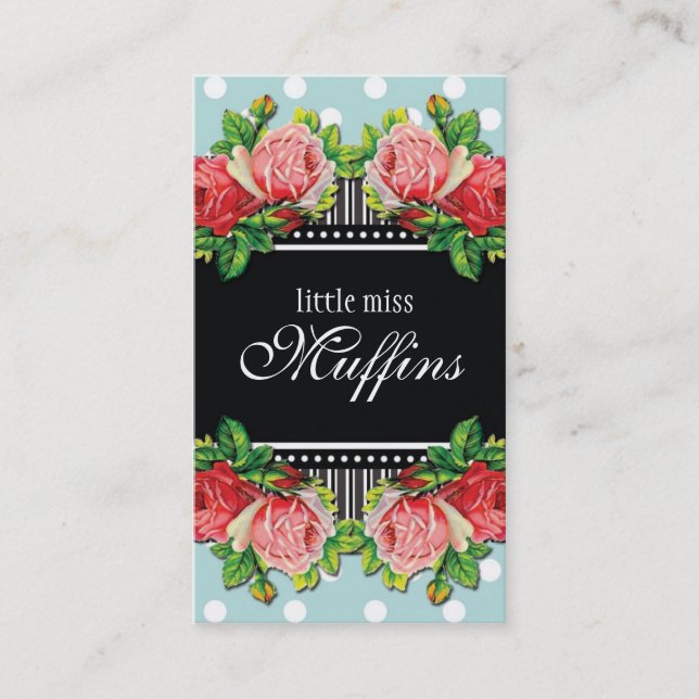 Blooming Roses Contemporary Business Card (Front)