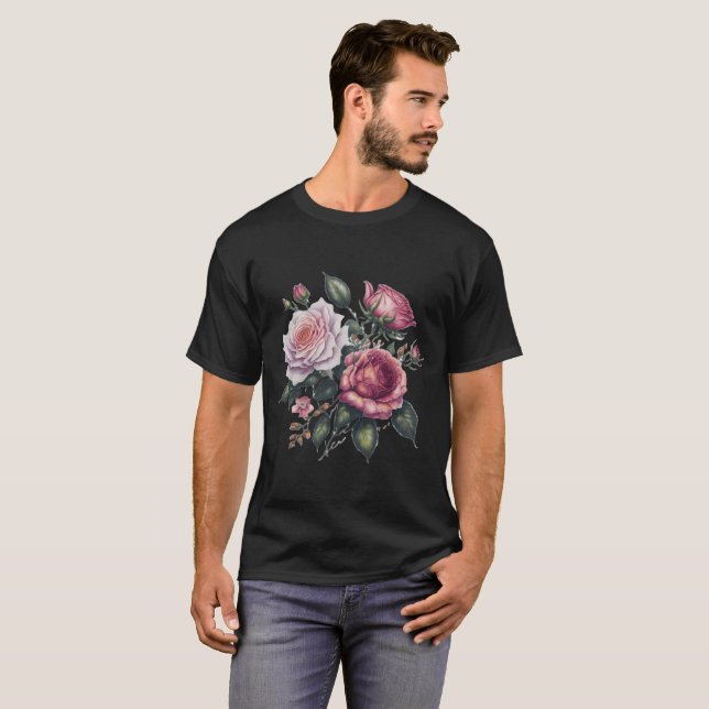 Blooming Roses Elegance T-Shirt (Front Full)