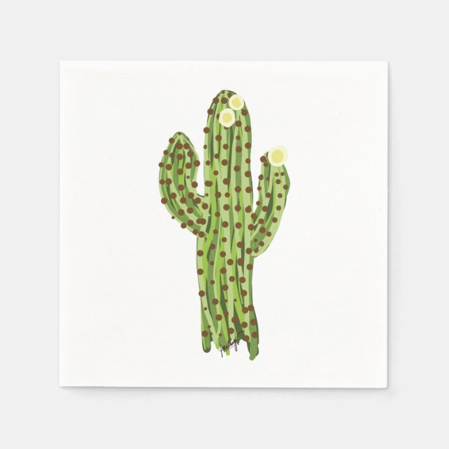 Blooming Saguaro Cactus Napkin (Front)