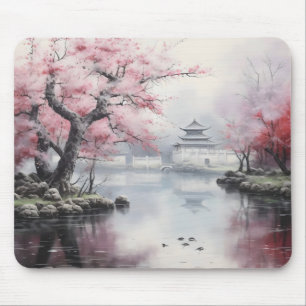 Blooming Sakura Garden Traditional Mouse Mat