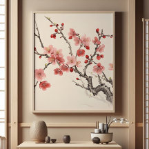 Blooming Sakura Traditional Painting