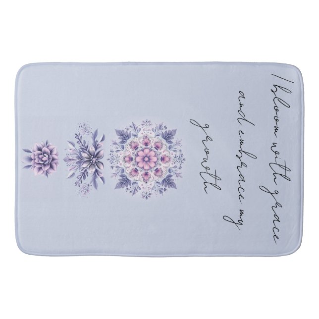 Blooming Serenity Mandala Bath Mat (Front)
