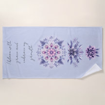 Blooming Serenity Mandala Beach Towel