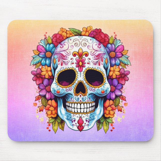 Blooming Skull Mouse Mat (Front)