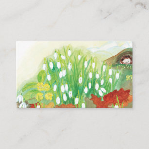 Blooming Snowdrops and a Hedgehog Enclosure Card
