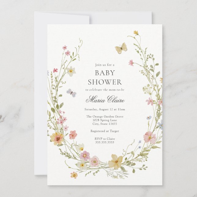 Blooming Spring Floral Baby Shower Invitation (Front)