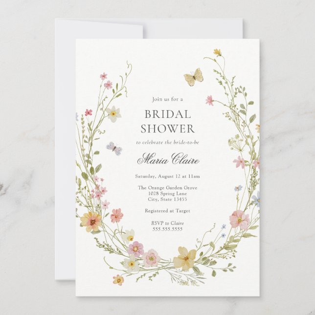 Blooming Spring Floral Bridal Shower Invitation (Front)