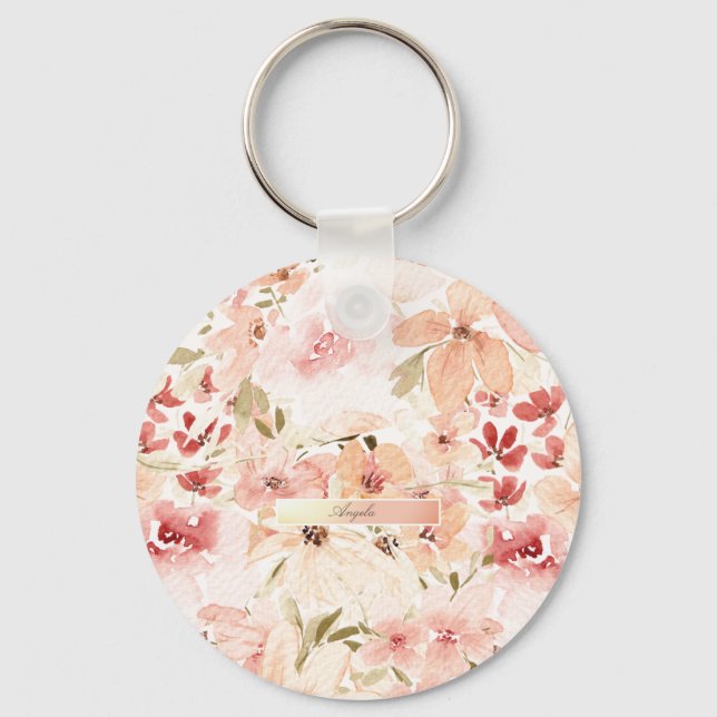 Blooming Spring Flowers Key Ring (Front)