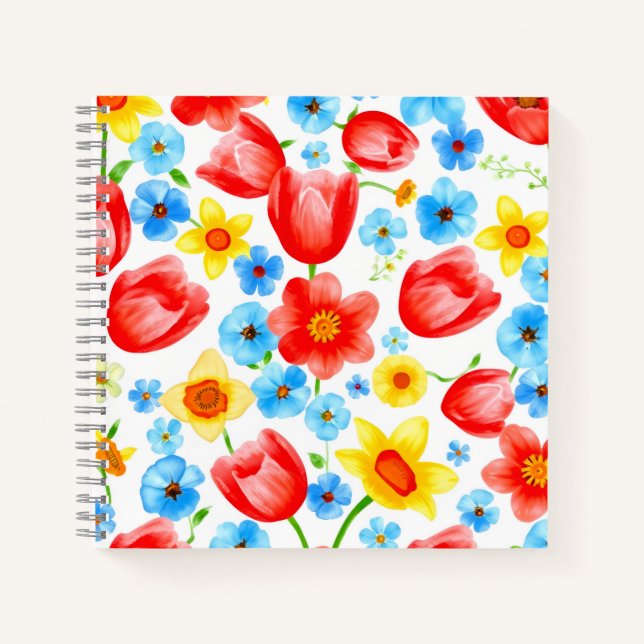 Blooming Spring Flowers Notebook (Front)