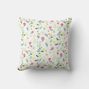 Blooming Spring Whispers With White Petals Cushion