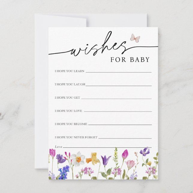 Blooming Spring Wildflower Wishes for Baby Card (Front)