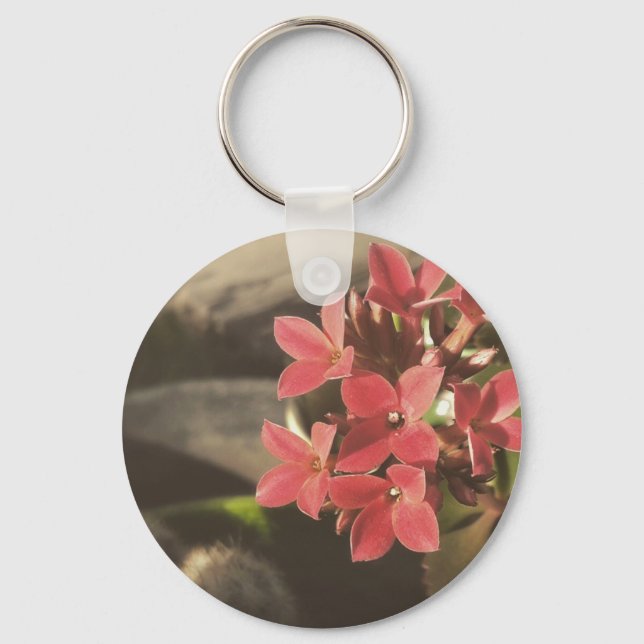 Blooming Succulents in my Garden Key Ring (Front)