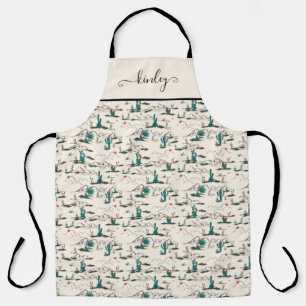 Blooming Succulents Pattern Apron
