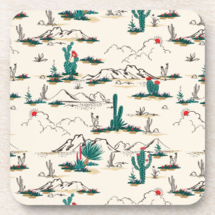 Blooming Succulents Pattern Coaster