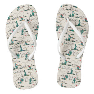 Blooming Succulents Pattern Flip Flops