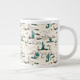 Blooming Succulents Pattern Large Coffee Mug