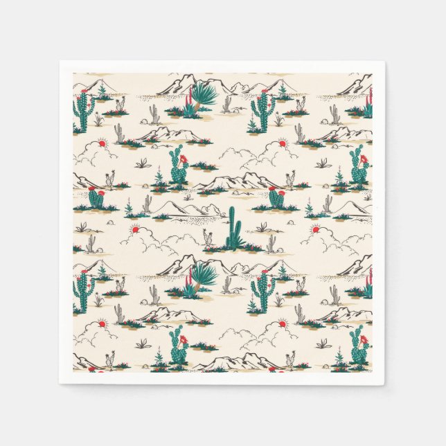 Blooming Succulents Pattern Napkin (Front)