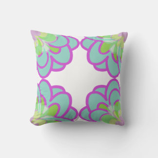 Blooming Succulents Throw Pillow