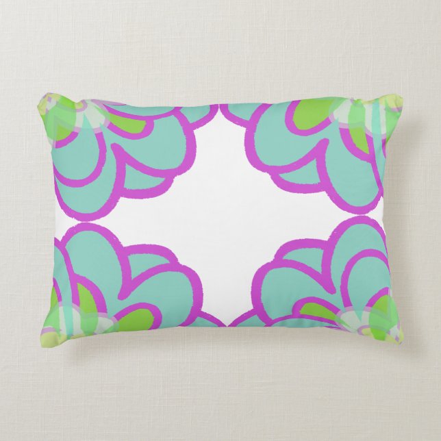 Blooming Succulents Throw Pillow (Front)