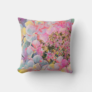 Blooming Summer Hydrangea Flower Cushion